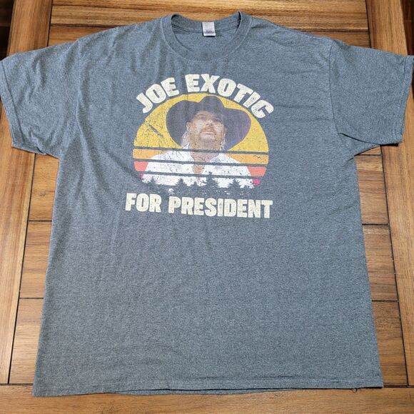 Joe Exotic Graphic SS Tee Dark Grey "For President" - Size XL - Picture 2 of 5